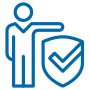 blue fraud liability icon