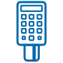 blue card processing machine icon