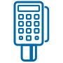 blue credit card machine icon